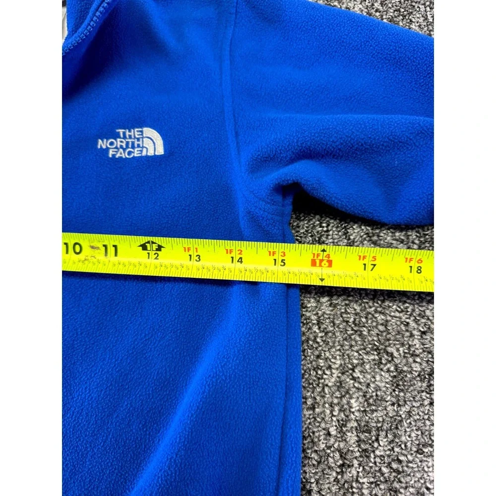 The North Face Fleece Jacket Boys Medium Blue Full Zip Logo Polyester Outdoor